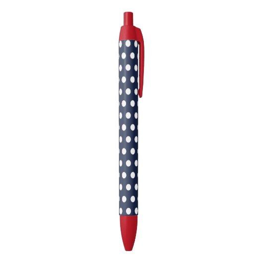 Retro Navy Blue Polka Dot Office schreibt Pen Gesc Kugelschreiber (Unterseite (Vertikal))