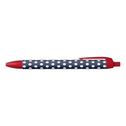 Retro Navy Blue Polka Dot Office schreibt Pen Gesc Kugelschreiber (Oberseite)