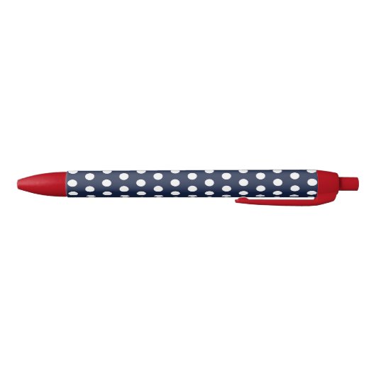 Retro Navy Blue Polka Dot Office schreibt Pen Gesc Kugelschreiber (Unterseite)