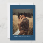 Retro Navy Blue Wedding Save The Date (Rückseite)