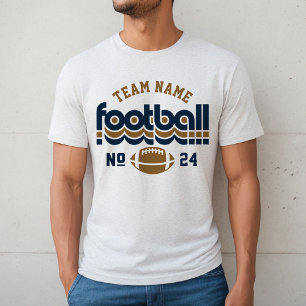 Retro Navy Dunkelgold Fußballmannschaftsnummer Tri-Blend Shirt