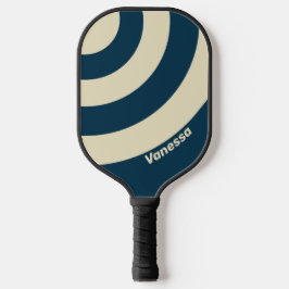Retro Navy Fade Three Circle Strike mit Namen Pickleball Schläger