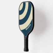 Retro Navy Fade Three Circle Strike mit Namen Pickleball Schläger (Links)