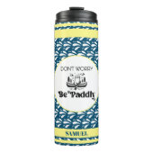 Retro Navy Muster Streifen Canoe Otter Individuell Thermosbecher (Vorderseite)