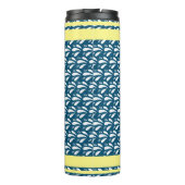 Retro Navy Muster Streifen Canoe Otter Individuell Thermosbecher (Rückseite)