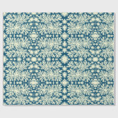 Retro Navy Packpapier mit weißen Schneeflocken (Flach)