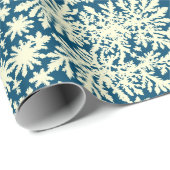 Retro Navy Packpapier mit weißen Schneeflocken (Rolleneckpunkt)