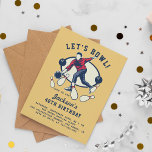 Retro Navy, Red & Senard Bowling Geburtstagspartei Einladungspostkarte<br><div class="desc">Planen Sie einen Geburtstagsbash in Ihrer Lieblings-Bowling-Allee? Wählen Sie diese Geburtstagsfeier-Einladungen mit einem Bowling im Retro-Stil mit "LET'S BOWL!" geschwungenen Oben. Ihre individuellen Party-Details erscheinen unter Vintager Typografie. Ändern Sie einfach den Text im Vorlagenfeld,  um anzupassen! Diese Postkarten kehren in ein einfaches Rot um.</div>