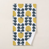 Retro Navy und Yellow Floral Muster Badhandtuch Set (Handtuch)