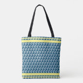 Retro Navy Water Pattern Canoe Otter Individuelle Tasche (Rückseite)