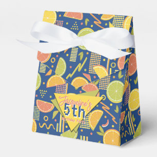 Retro Navyblau Sommer-Zitrusfrucht-Geburtstag Geschenkschachtel