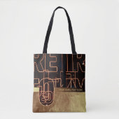 Retro Nebel mit personalisiertem Namen/Text Tote B Tasche (Vorderseite)