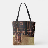 Retro Nebel mit personalisiertem Namen/Text Tote B Tasche (Rückseite)
