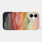 Retro Nebelberge iPhone 16 Hülle (Rückseite (Horizontal))