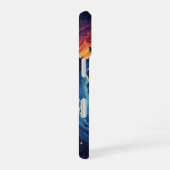 Retro Nebula Moon iPhone 16 Hülle (Rechte Seite)