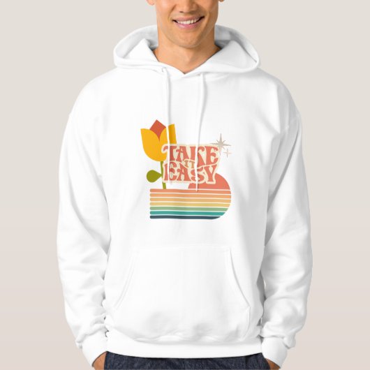 Retro NEHMEN SIE ES LEICHT Hoodie (Vorderseite)