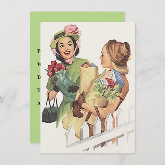 Retro Neighborhood Besuchen Sie die Sozialpartner Einladung (Vorne/Hinten)