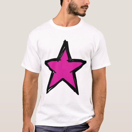 Retro-Neo-Expressionismus-Stern-Grafikdesign T-Shirt (Vorderseite)