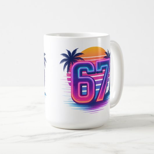 Retro Neon 67 Ästhetik Kaffeetasse (VorderseiteRechts)