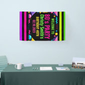 Retro Neon 80s Birthday Adult Party Banner (Messe)