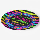 Retro Neon 80s Birthday adult Party Pappteller (Schrägansicht)