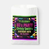 Retro Neon 80s Birthday Party Geschenktütchen (Vorderseite)