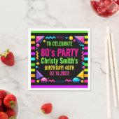 Retro Neon 80s Birthday Party Serviette (Beispiel)