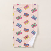 Retro Neon Audio-Kassettenbandmuster Badhandtuch Set (Handtuch)