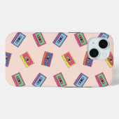 Retro Neon Audio-Kassettenbandmuster Case-Mate iPhone Hülle (Rückseite (Horizontal))