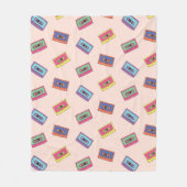 Retro Neon Audio-Kassettenbandmuster Fleecedecke (Vorderseite)