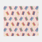 Retro Neon Audio-Kassettenbandmuster Fleecedecke (Vorderseite (Horizontal))