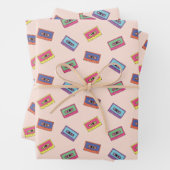Retro Neon Audio-Kassettenbandmuster Geschenkpapier Set (Beispiel)