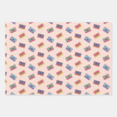 Retro Neon Audio-Kassettenbandmuster Geschenkpapier Set (Vorderseite)