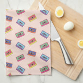 Retro Neon Audio-Kassettenbandmuster Geschirrtuch (Viertel Falte)