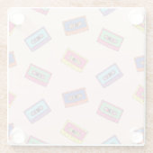 Retro Neon Audio-Kassettenbandmuster Glasuntersetzer (Rückseite)