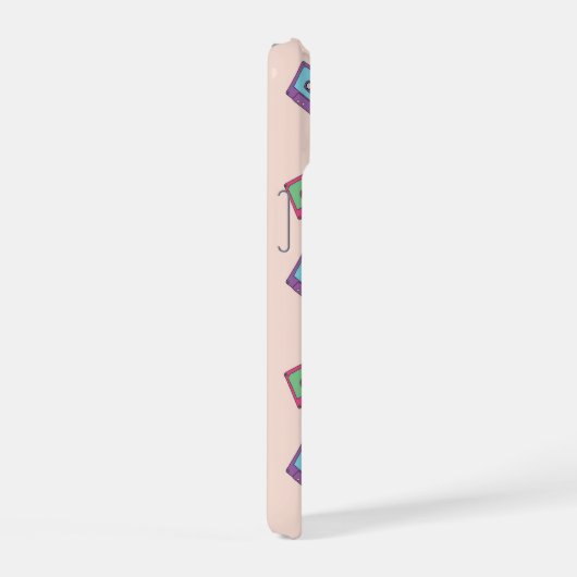 Retro Neon Audio-Kassettenbandmuster iPhone 15 Hülle (Rechte Seite)