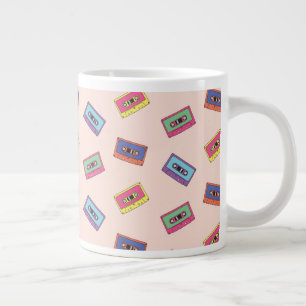 Retro Neon Audio-Kassettenbandmuster Jumbo-Tasse