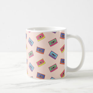 Retro Neon Audio-Kassettenbandmuster Kaffeetasse