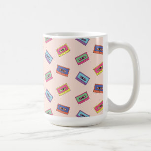 Retro Neon Audio-Kassettenbandmuster Kaffeetasse