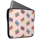 Retro Neon Audio-Kassettenbandmuster Laptopschutzhülle (Vorne Rechts)