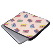 Retro Neon Audio-Kassettenbandmuster Laptopschutzhülle (Vorne Knopf)