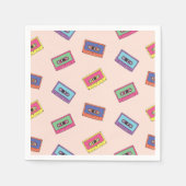 Retro Neon Audio-Kassettenbandmuster Serviette (Vorderseite)