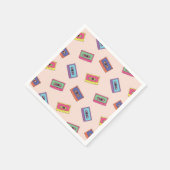 Retro Neon Audio-Kassettenbandmuster Serviette (Ecke)