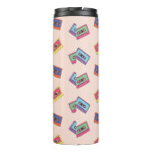 Retro Neon Audio-Kassettenbandmuster Thermosbecher (Rückseite)