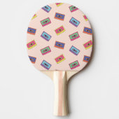 Retro Neon Audio-Kassettenbandmuster Tischtennis Schläger (Vorderseite)