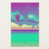Retro Neon Beach Palm Planer (Vorderseite)