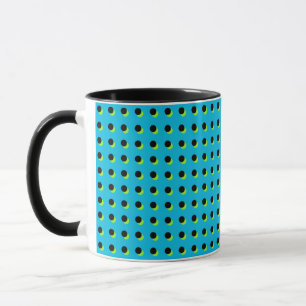 Retro Neon Blue Dots Muster der 80er/90er Jahre Tasse