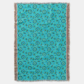Retro Neon Blue Pattern der 80er/90er Jahre Decke (Vorderseite Vertikal)