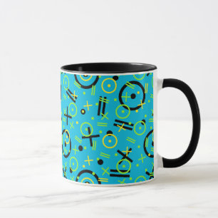 Retro Neon Blue Pattern der 80er/90er Jahre Tasse