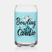Retro Neon "Bowling Is My Cardio" Funny Bowling Dosenglas (Vorderseite)